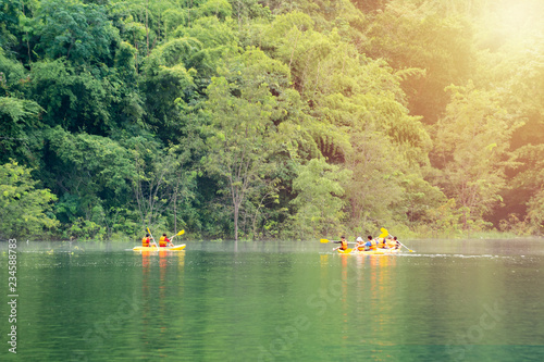 people boating kayaking in the river © hooyah808