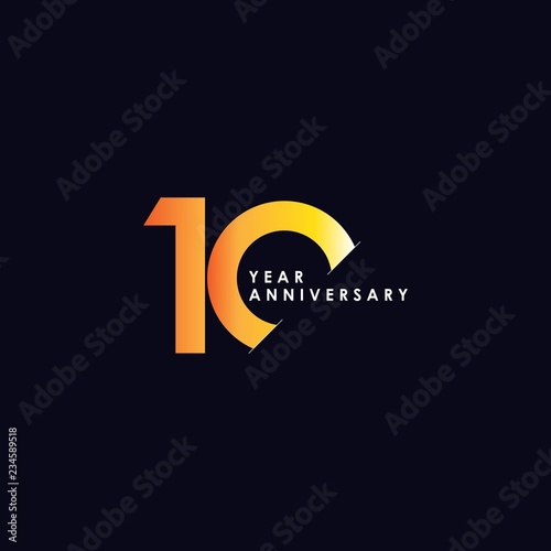 10 Year Anniversary Vector Template Design Illustration