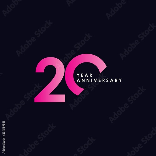 20 Year Anniversary Vector Template Design Illustration