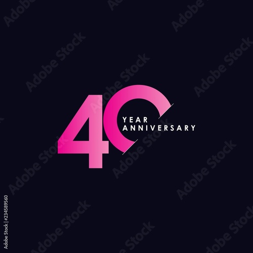 40 Year Anniversary Vector Template Design Illustration