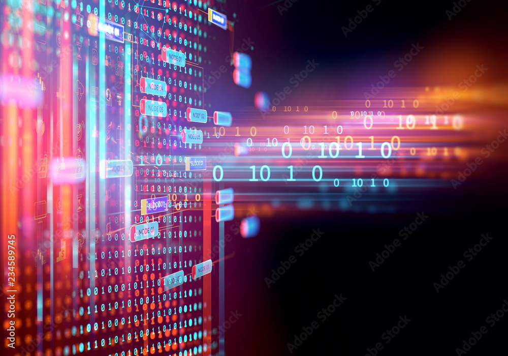 Naklejka premium digital code number abstract technology background