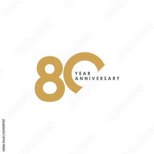 80 Year Anniversary Vector Template Design Illustration