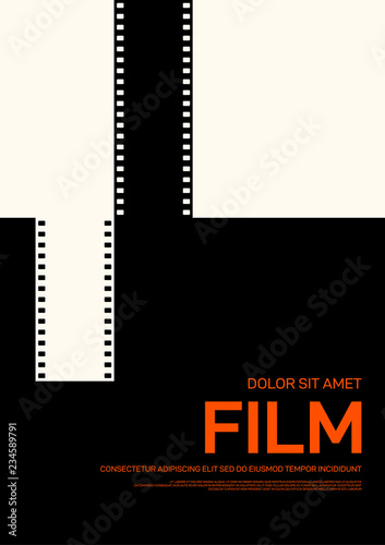 Movie and film poster design template background modern vintage retro style