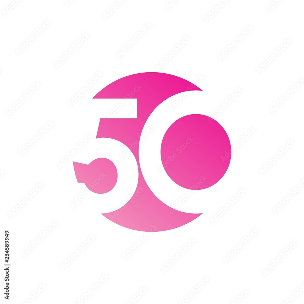 50 Year Anniversary Vector Template Design Illustration