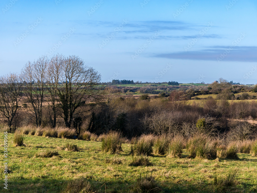 Irish countryside in the West of Ireland, typical landscape looking over the fields and bogs during the winter. Irish countryside in the West of Ireland, typical landscape looking over the fields and bogs during the winter.