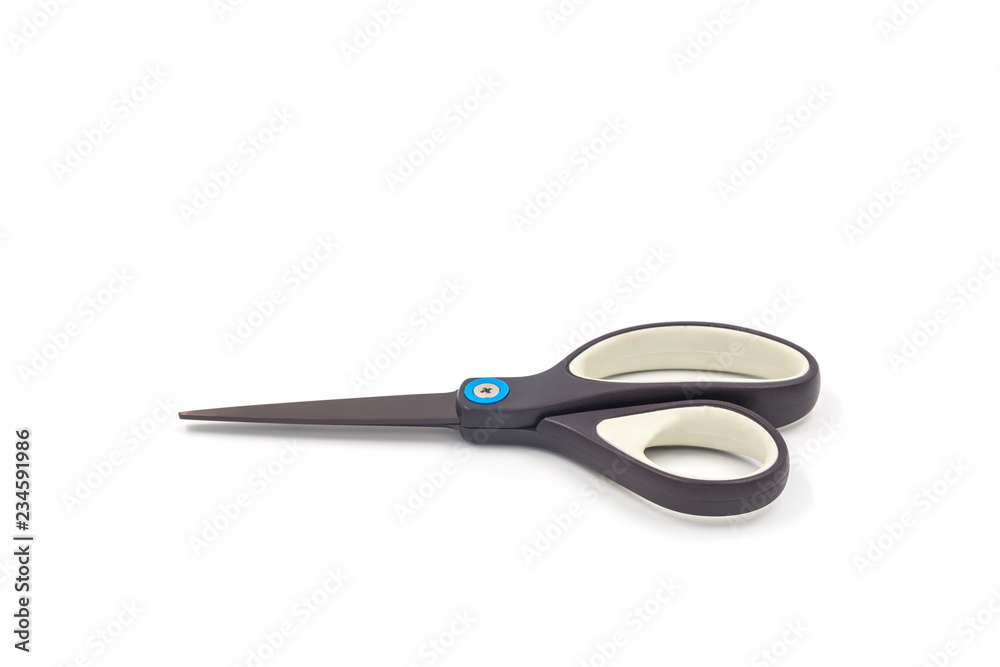 Single black steel scissors. Single black steel scissors.