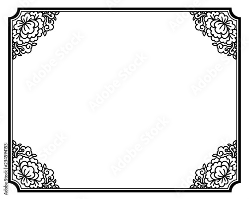 Chinese retro floral frame