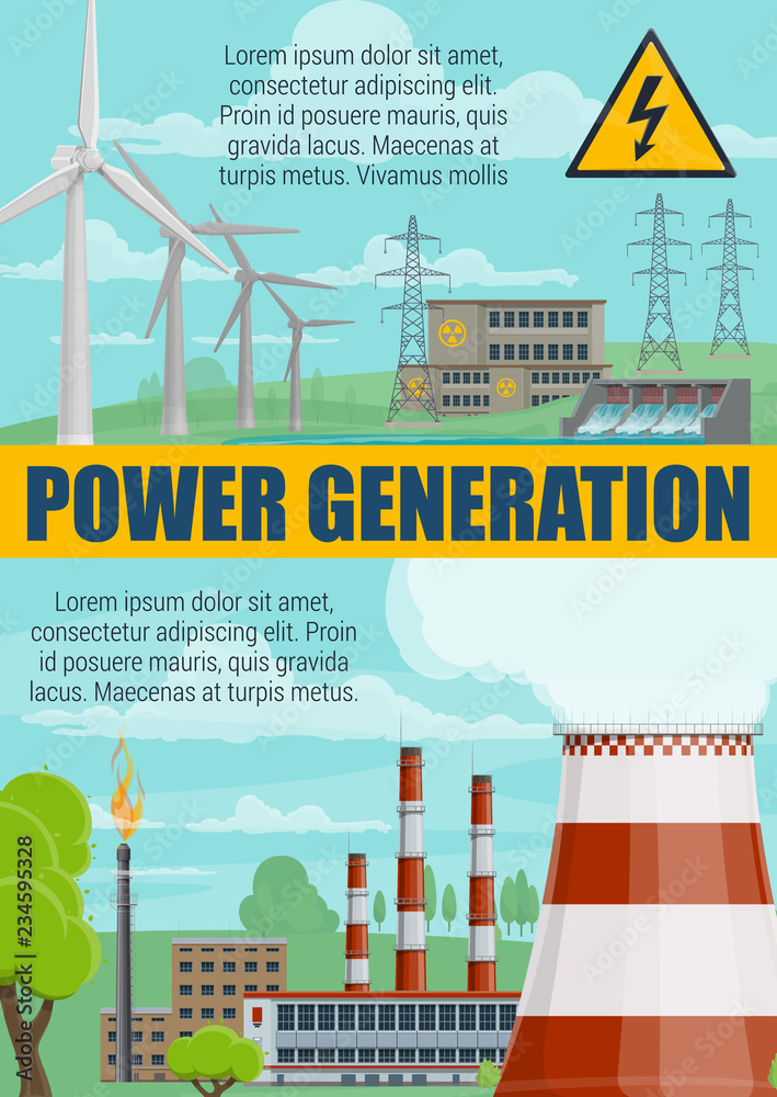 Energy power generation, power plants