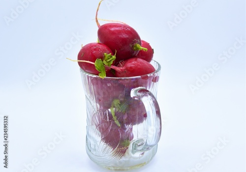 Red Radishes in Glass photo