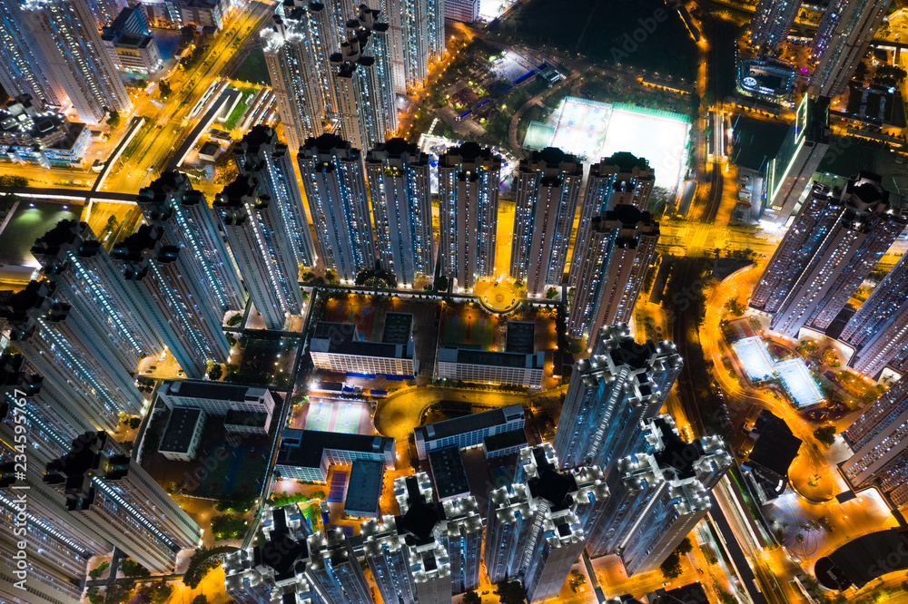 Hong Kong residential at night