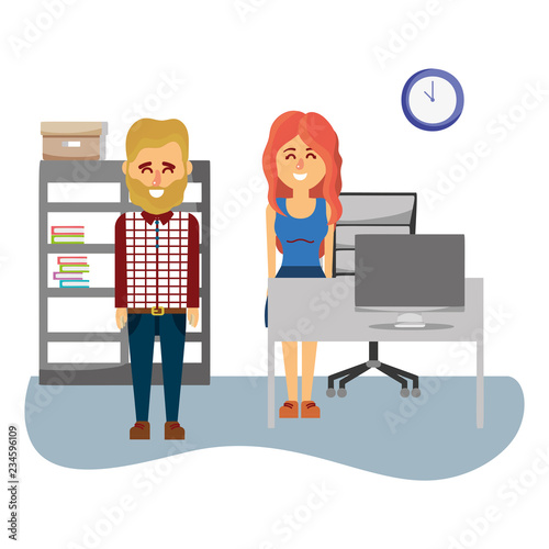 business coworkers executives cartoon