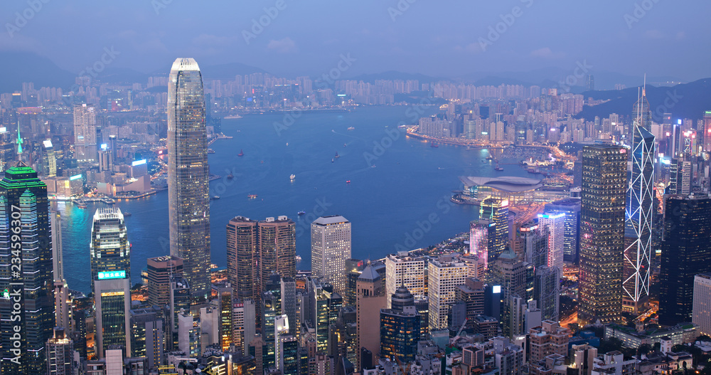 City of Hong Kong at night
