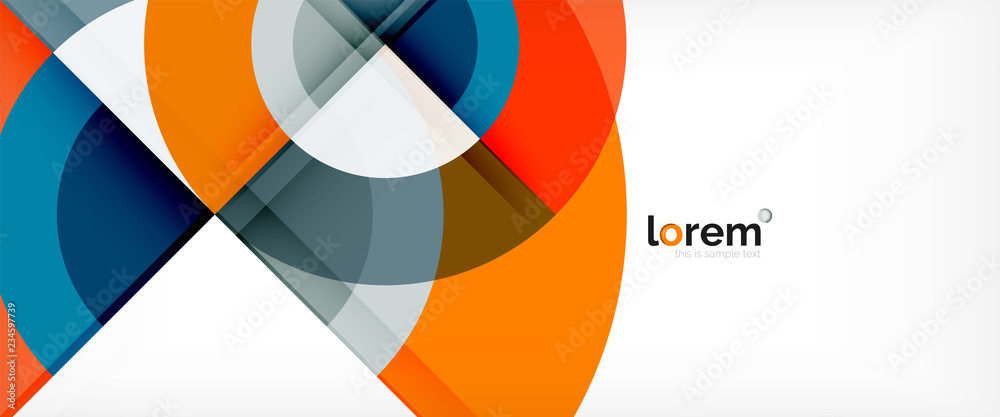 Modern geometric circles abstract background, colorful round shapes with shadow effects Modern geometric circles abstract background, colorful round shapes with shadow effects