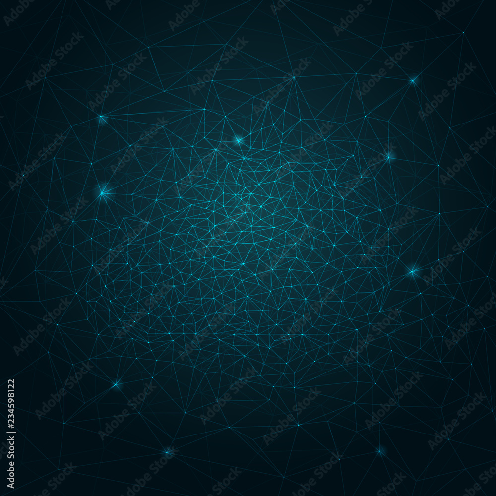 abstract polygonal background, concept of connecting digital world
