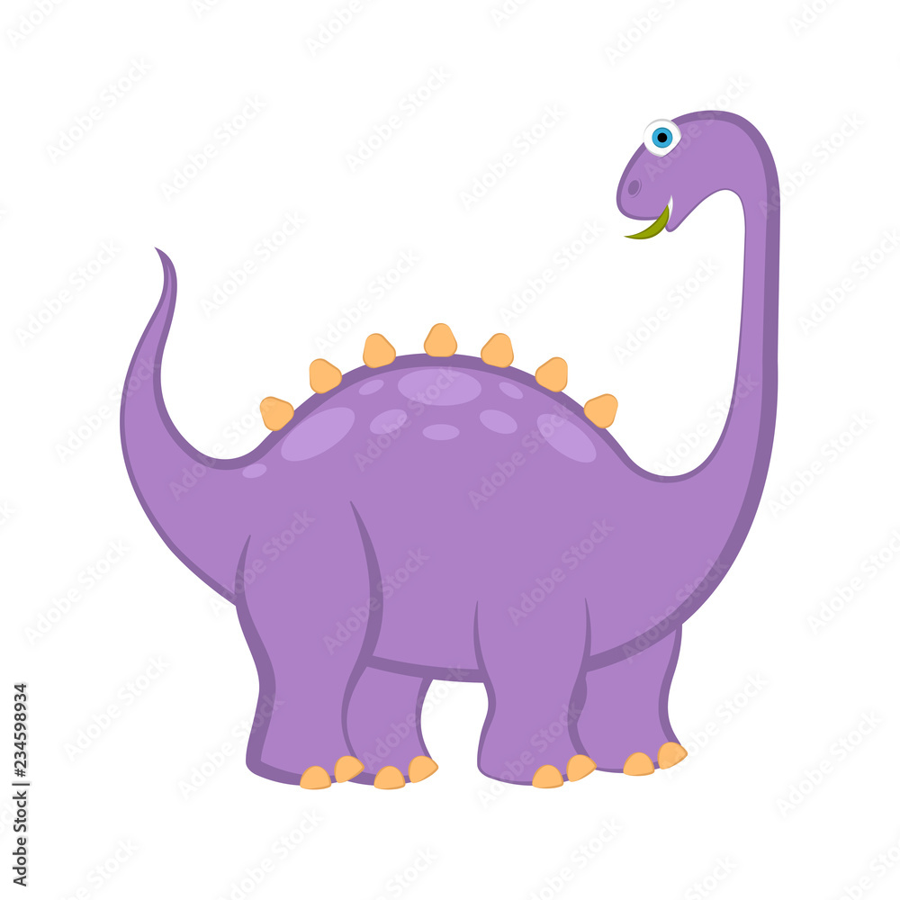 Cute dinosaur cartoon character. Vector illustration design
