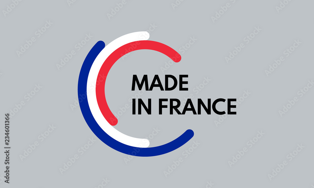 Fototapeta premium made in france, 3 colors arcs vector logo