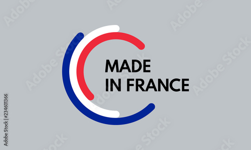 made in france, 3 colors arcs vector logo