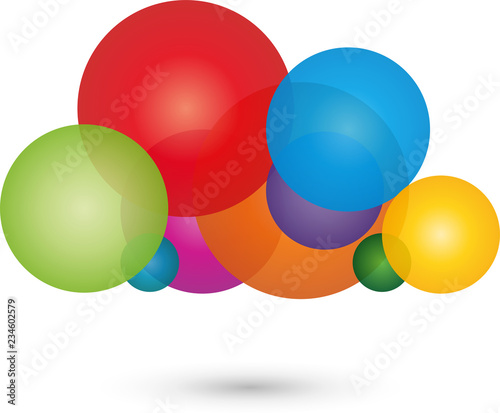Viele Kreise, Wolke, Farbig, Logo