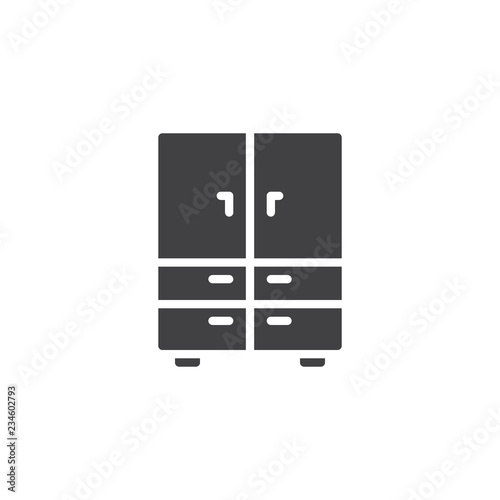 Closet furniture vector icon. filled flat sign for mobile concept and web design. Cupboard simple solid icon. Symbol, logo illustration. Pixel perfect vector graphics