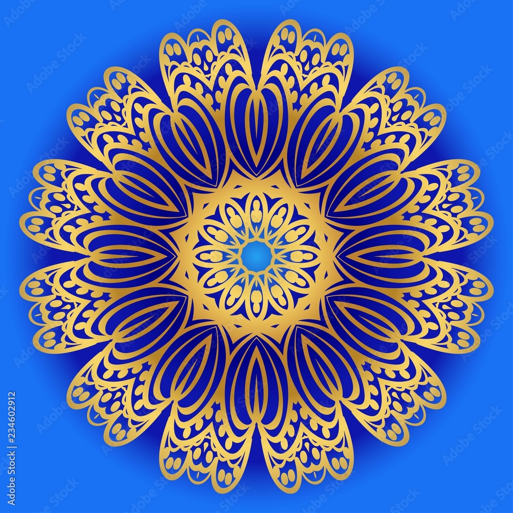 Vintage Invitation card with Mandala pattern. decorative elements. vector illustration. Anti-stress therapy pattern.