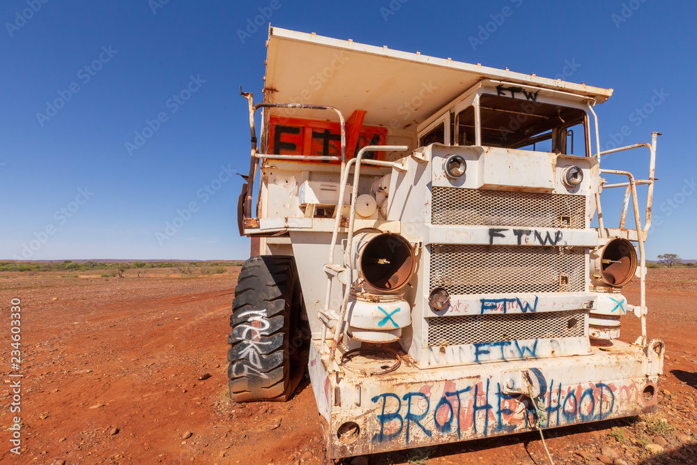 Abandoned Haulpak in the outback of Western Australia.