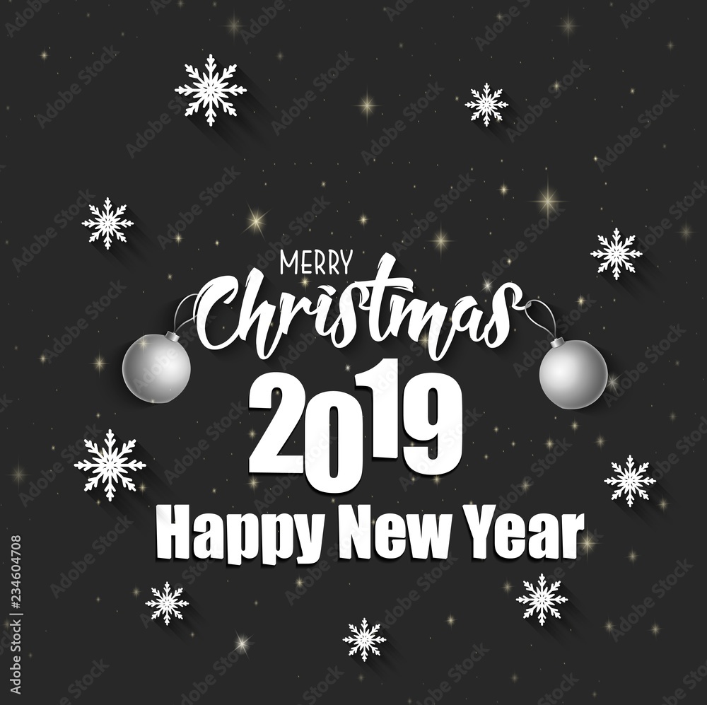 Merry Christmas And 2019 Happy New Year background