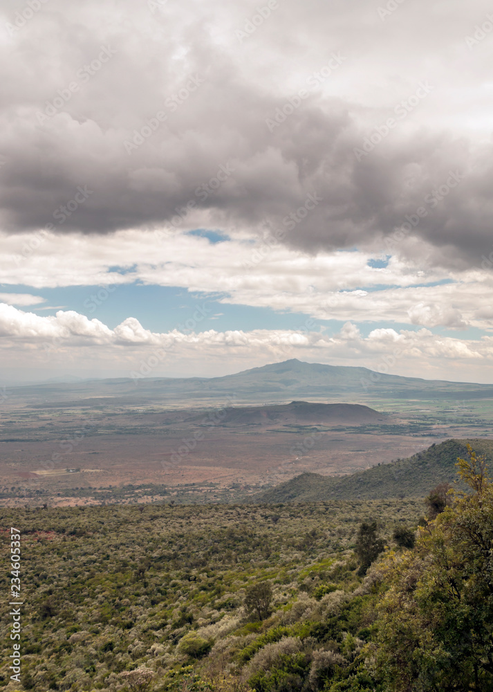 Kenya mountains on a cloudy day