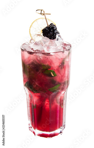 Wallpaper Mural The BlackBerry Mojito cocktail on white background Torontodigital.ca