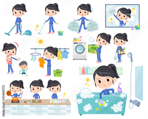 school girl Blue jersey_housekeeping
