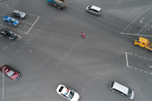 Aerial view on intersection