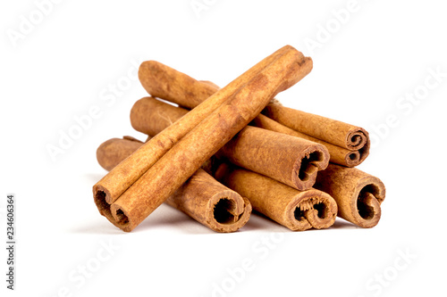 Close up brown Cinnamon isolated on white background