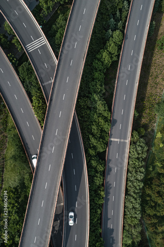 directly down view of highway