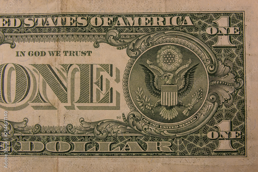 Closeup of the american one dollar banknote Closeup of the american one dollar banknote