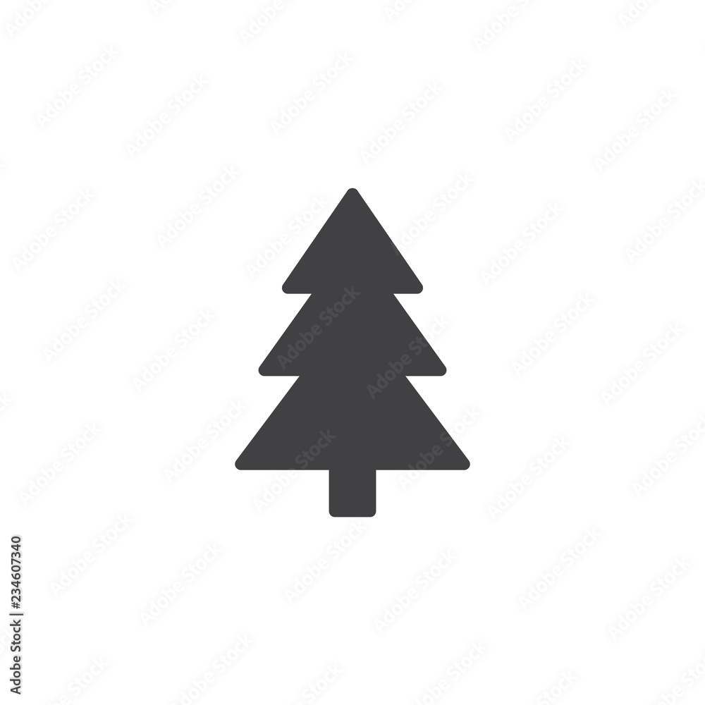 Xmas tree vector icon. filled flat sign for mobile concept and web design. Coniferous forest simple solid icon. Symbol, logo illustration. Pixel perfect vector graphics