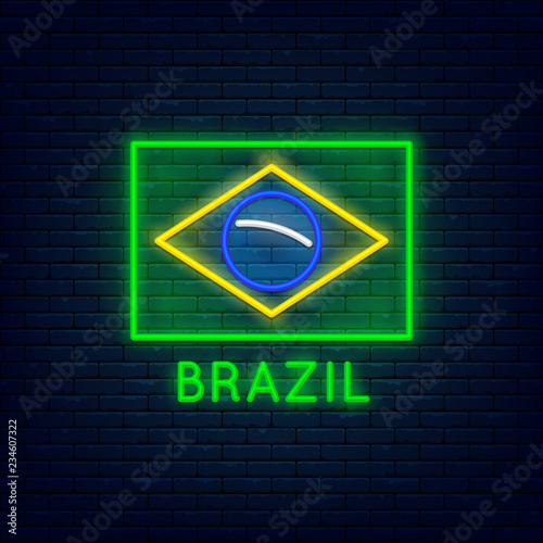 Neon Brazil flag