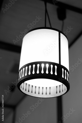 lantern in black and white