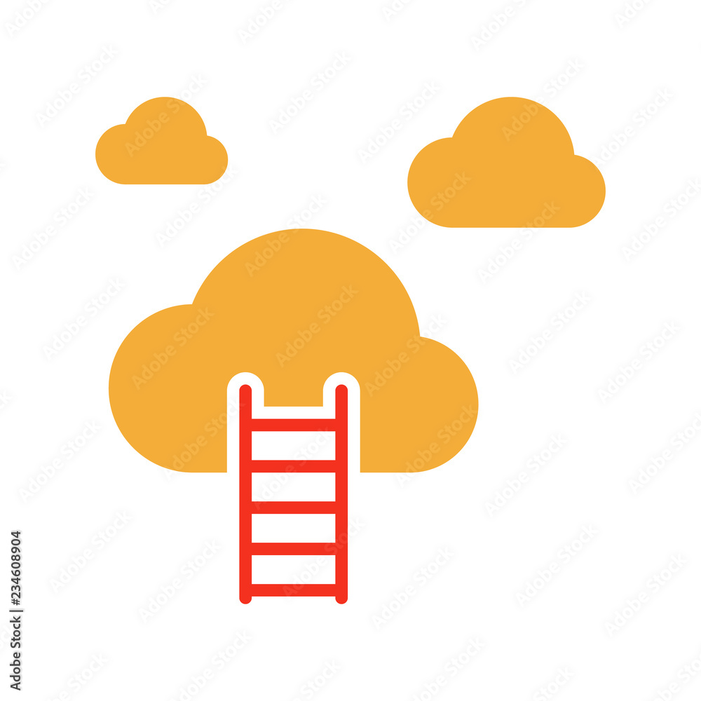 Stairway to heaven icon. Ladder reaching the clouds. Vector trendy flat glyph icon illustration design Stairway to heaven icon. Ladder reaching the clouds. Vector trendy flat glyph icon illustration design