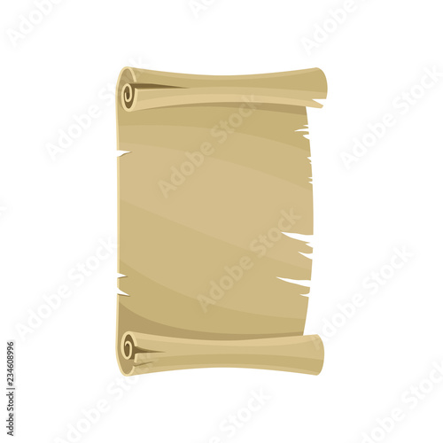 Ancient paper scroll, parchment, manuscript vector Illustration on a white background