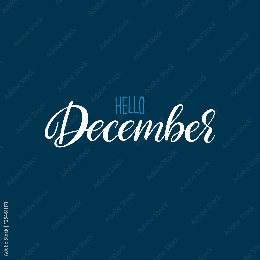 Hello December calligraphy