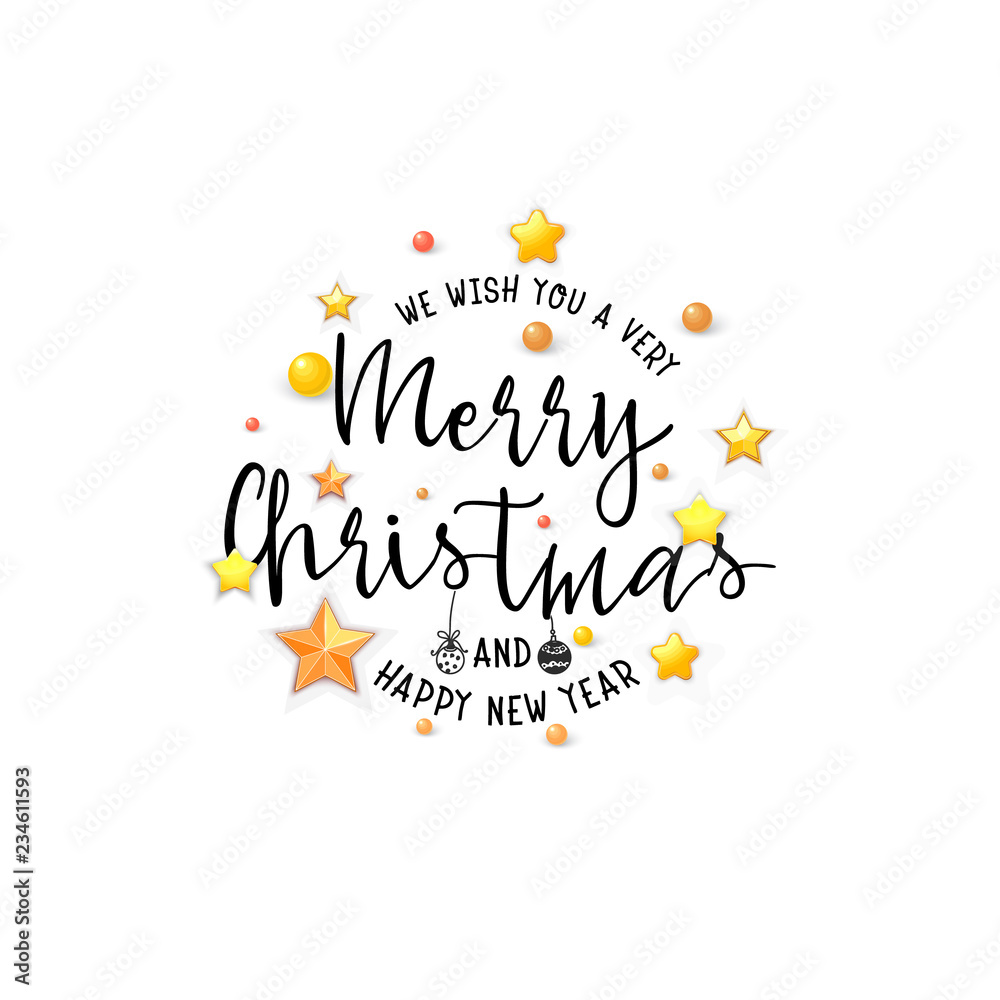 Congratulations Merry Christmas, banner for cards, posters and covers. On a white background Congratulations Merry Christmas, banner for cards, posters and covers. On a white background