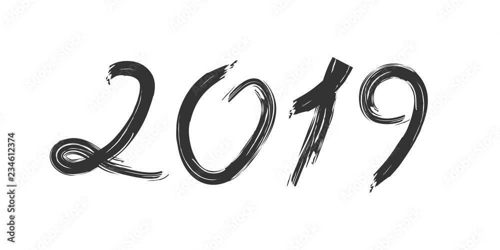 2019, happy new year. Vector creative number 2019, happy new year. Vector creative number