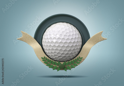 3D rendering golf ball logo.