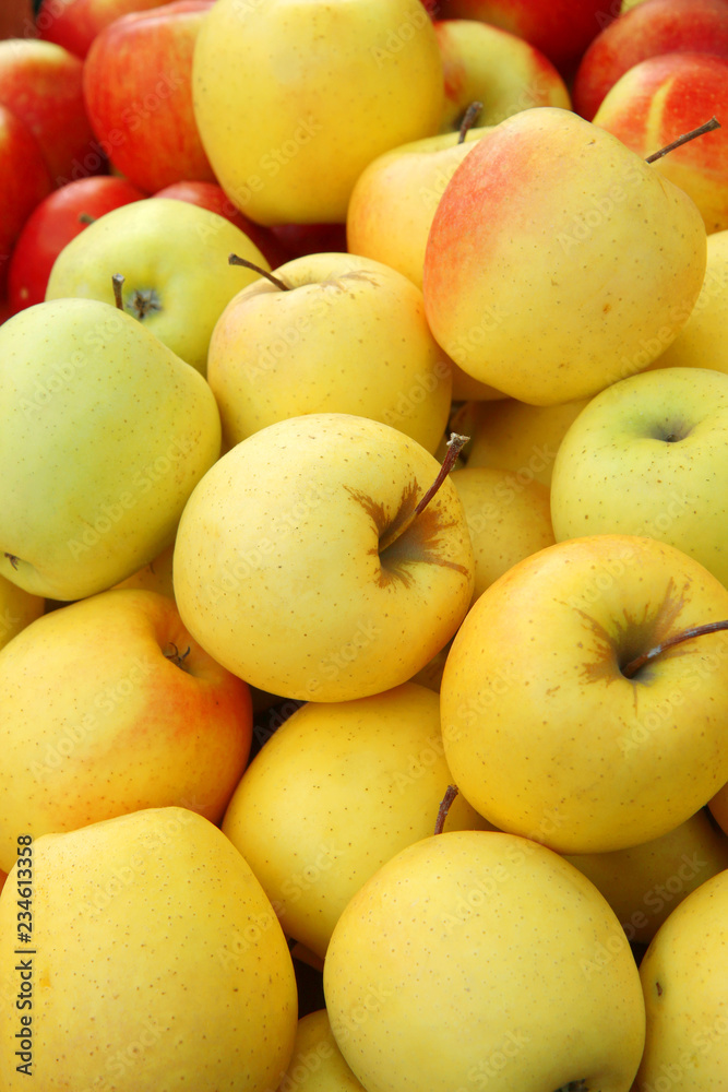 fresh apples on market