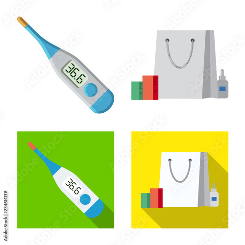 Isolated object of pharmacy and hospital logo. Collection of pharmacy and business vector icon for stock.