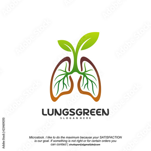 Lung care logo designs vector, Nature Lungs logo concept vector, Lungs Health logo template