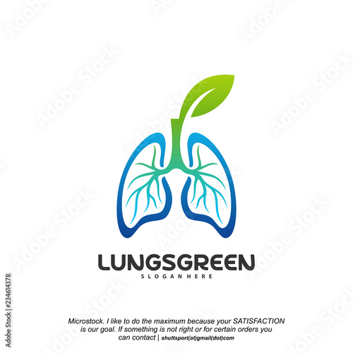 Lung care logo designs vector, Nature Lungs logo concept vector, Lungs Health logo template