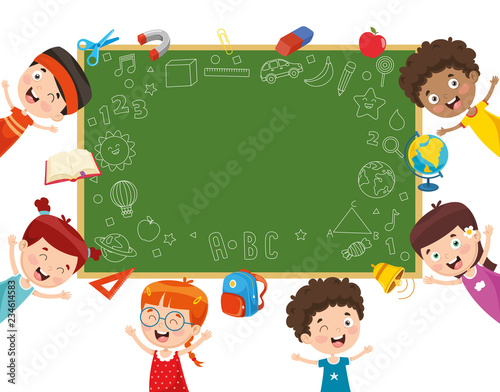 Vector Illustration Of School Children