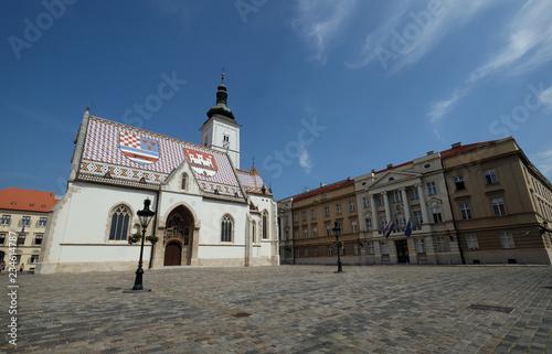 The Church of St. Mark dates back to the 13th century in Zagreb, Croatia 