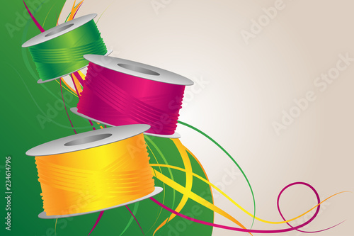 Colorful threads vector illustration