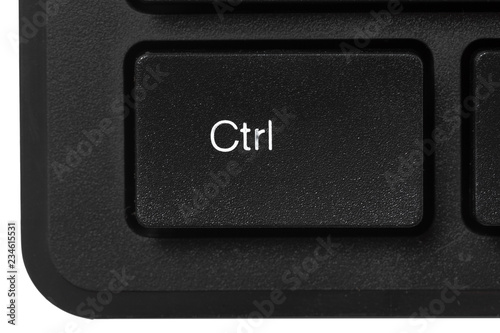 Black laptop keyboard close up